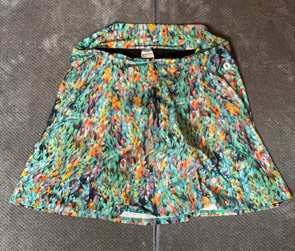 Dona Jo Active Skort Size 2 L Multicolor Print Tennis Golf Activewear 1199